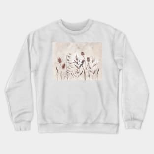 Beige Dried wildflowers Crewneck Sweatshirt